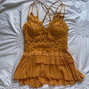 Yellow Lace Top